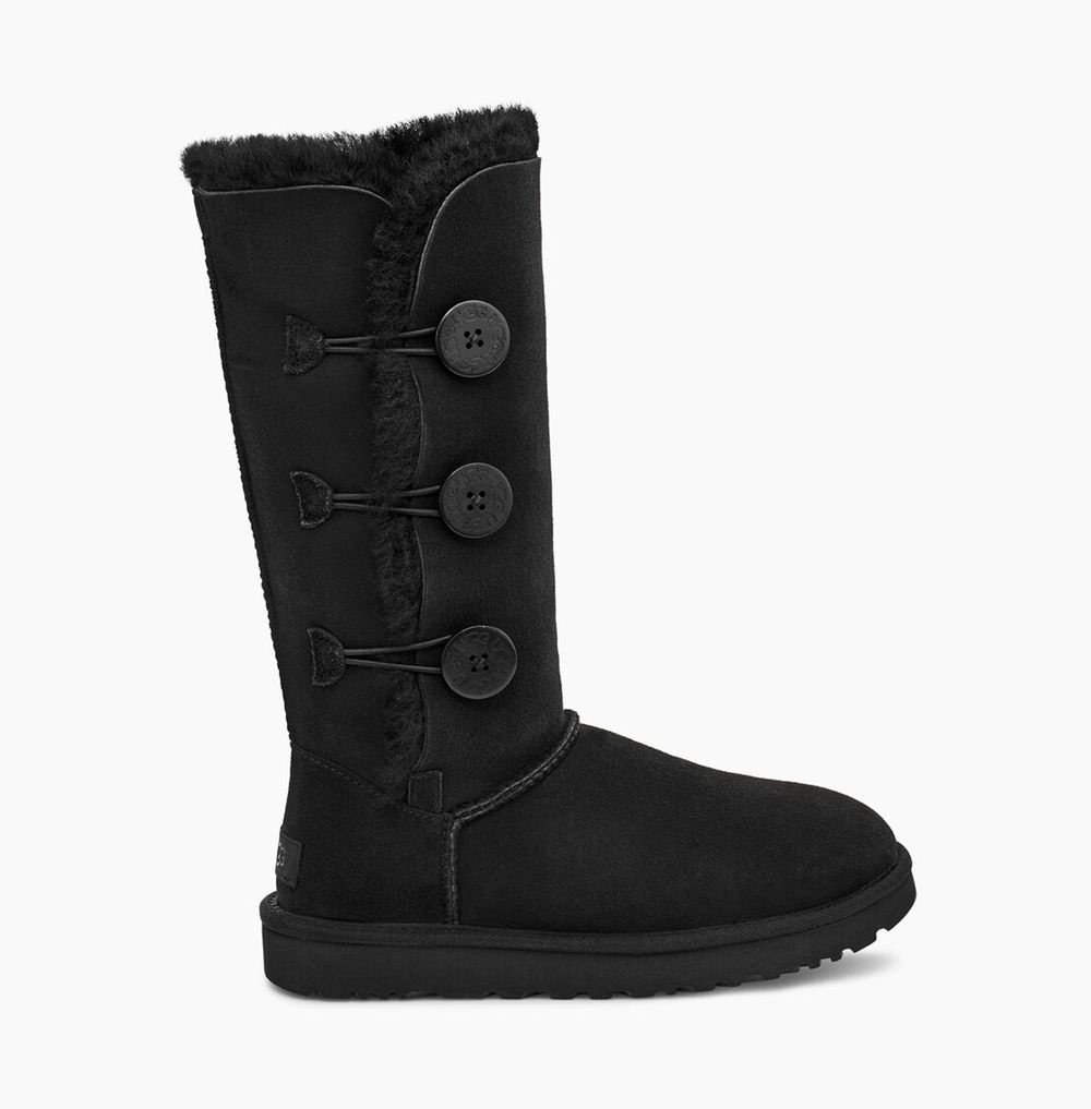 Ugg Tall Boots Canada - Ugg Women's Bailey Button Triplet Black